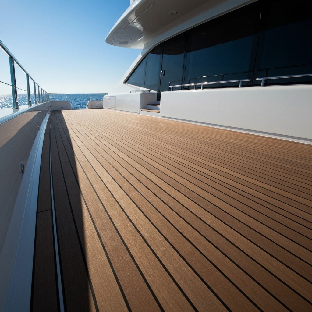 Caretta Deck - Lüks yat güvertesi EVA sentetik teak zemin kaplama uygulaması